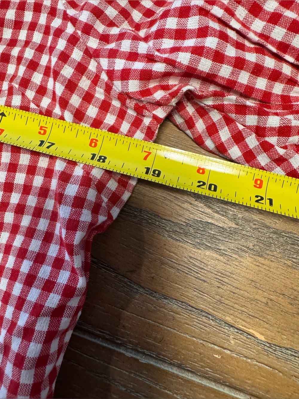 Red Gingham Tie-Front Peplum Blouse - Picture 4 of 6